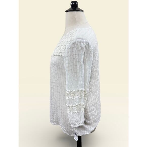 NWT Krazy Kat Bohemian Gauzy Top with Crochet Detail, Size 1X - Picture 2 of 3